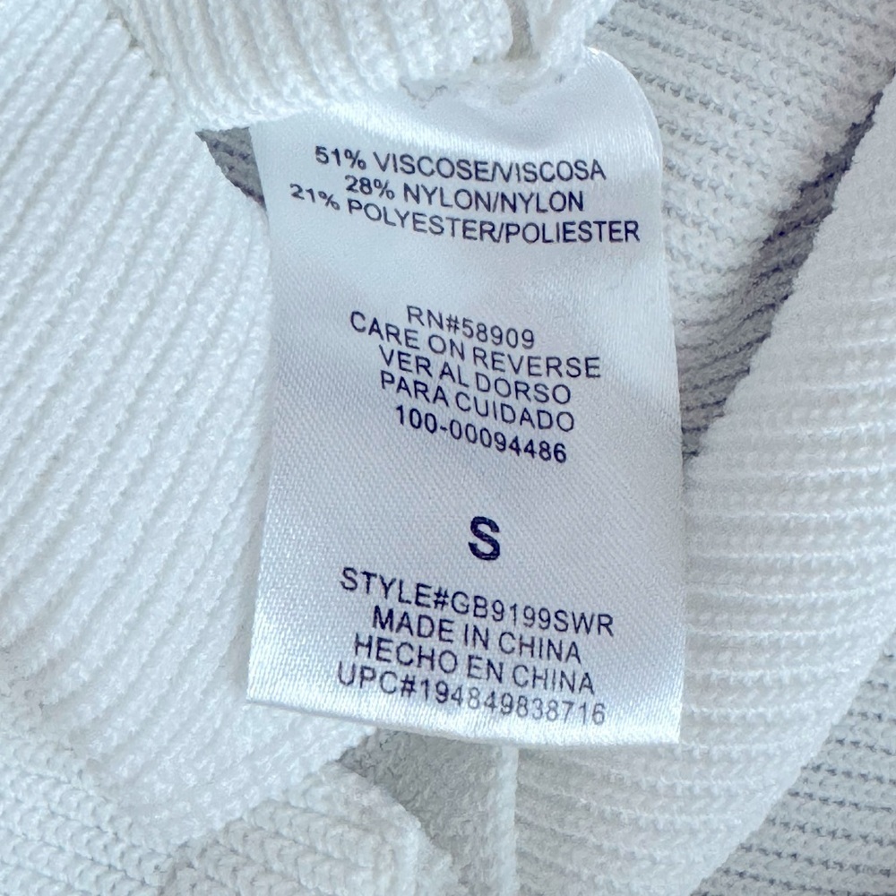 Gianni Bini Ribbed Strappy Bodysuit, White, Small - Picture 10 of 10
